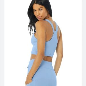 Alo Yoga Airbrush Real Bra Tank in Blue Skies Size Small